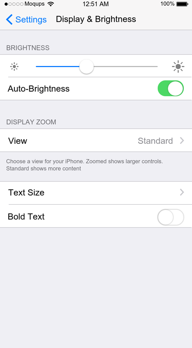 Settings (Display & Brightness)